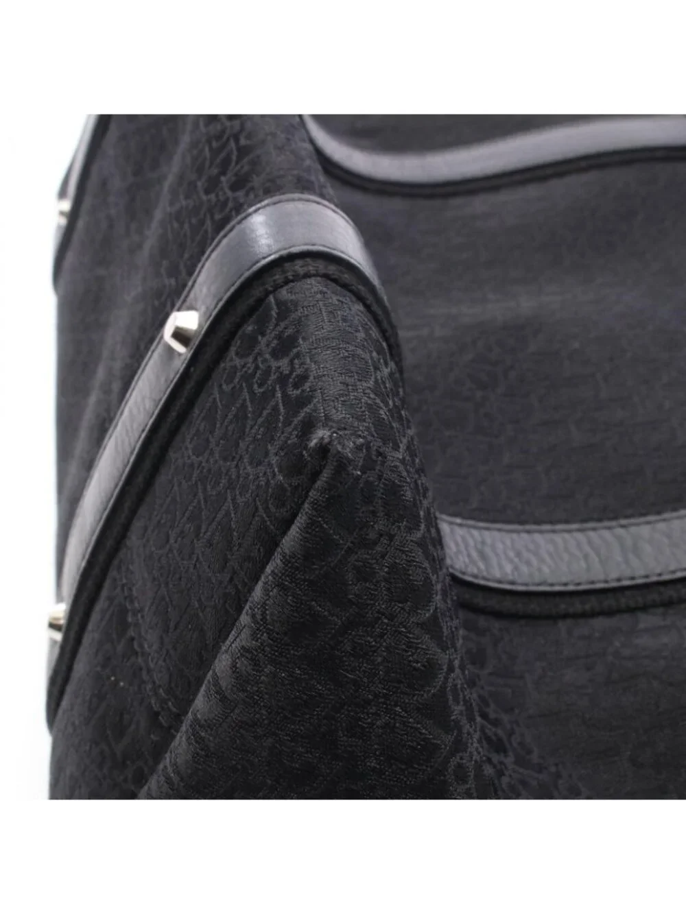 Dior Tote Trotter Street Chic Black Canvas Leather